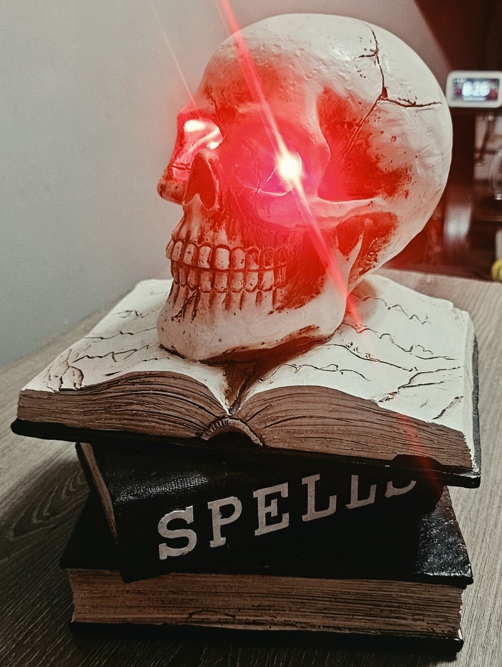 Martha Stewart Skull on Spell Books LED Halloween Tabletop Decoration NWOT